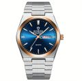 BINBOND B102 Two Tone Blue Color Mens Wrist Watch High Quality Waterproof Full Stainless Steel Automatic Day and Date Business Class Most Attractive Fashionable Formal Watch. 