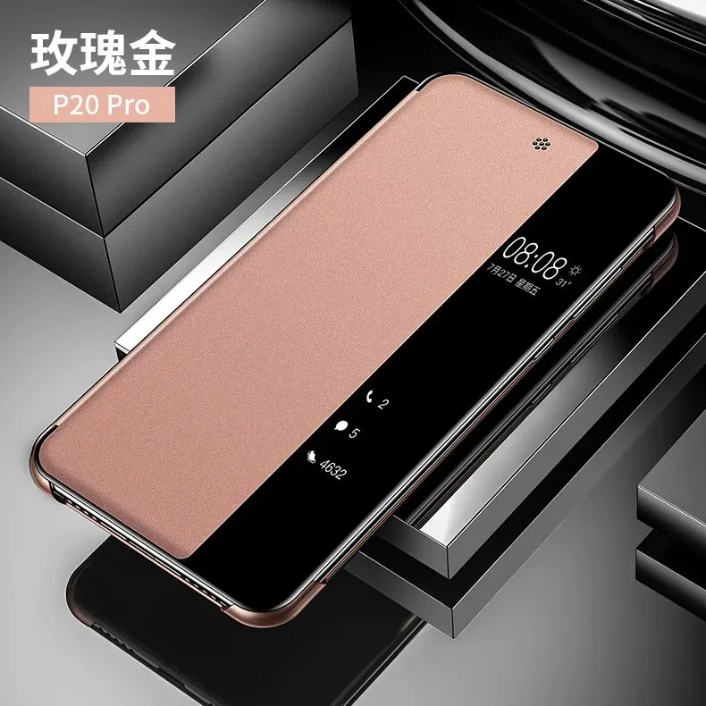 Luxury Smart View Flip Case For Huawei P30 P20 P40 P50 Pro Mate 20