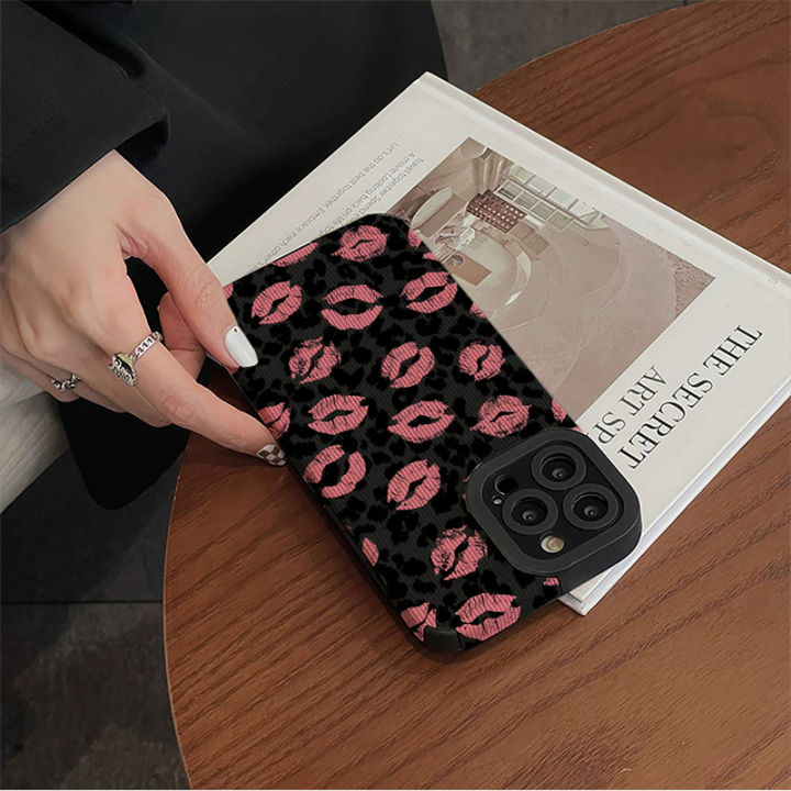 Pink%20Lip%20Kiss%20Leopard%20Print%20Phone%20Case%20For%20iPhone%2015%2014%2013%2012%2011%20Pro%20Max%207%208%20Plus%20X%20XS%20XR%20Soft%20Silicone%20Shell%20Leopard%20Cover%20-%20Image%204