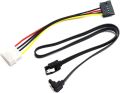 1 Sata + 1 extension power Cable For Desktop- Used- DVD - S.S.D - H.D.D.