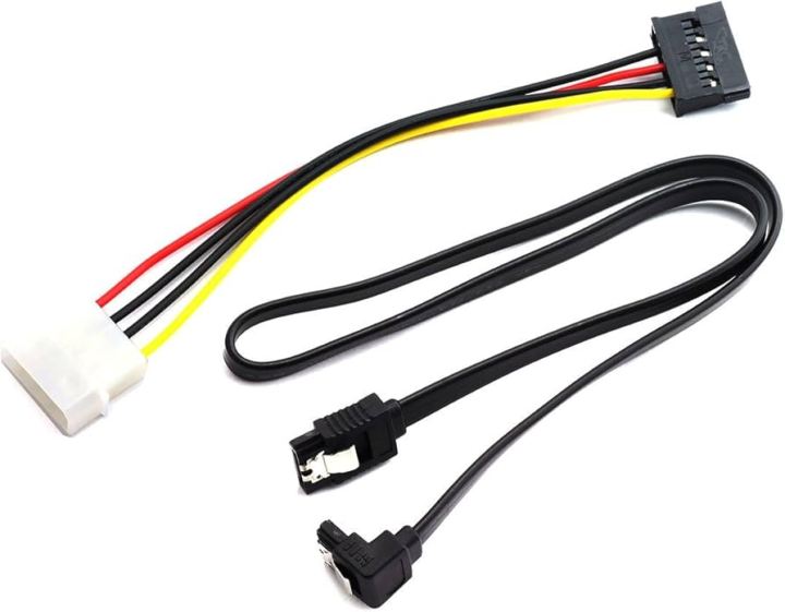 1 Sata + 1 extension power Cable For Desktop- Used- DVD - S.S.D - H.D.D
