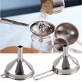 Liquid Dispenser Wide Mouth Stainless Steel Funnel Spice Cooking Oil Filter Kitchen Tool Filter Funnel Oil Spill with Handle Oil Liquid Funnel For Canning. 