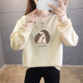 Cross-border wholesale 2024 Korean version of the Spring and Autumn thin sweatshirt women's new cartoon round neck top trendy fashion plus size women's clothing. 