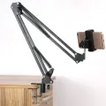 Overhead Video Stand Phone Holder Articulating Arm Tab Mount Boom Arm Articulating Tablet Phone Holder for Streaming Phone Baking Crafting. 