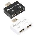 Twin Charger Dual 2 Port USB Splitter Hub Adapter Converter Charging Plug For PC. 