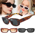 Classic Rectangle Leopard Frame Sunglasses For Women.
