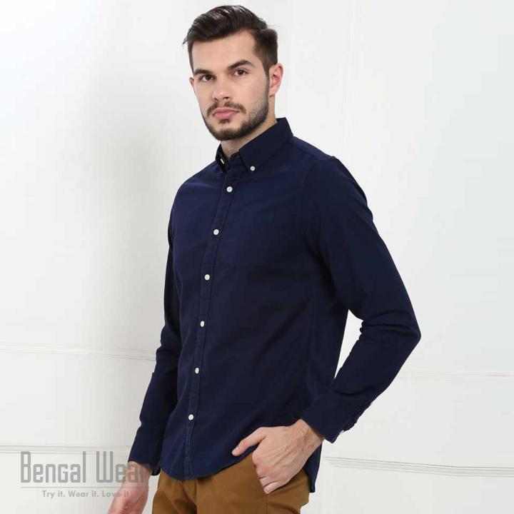 Trendy%20Dark%20Blue%20Long%20Sleeve%20Casual%20Shirt%20-%20Image%203