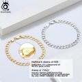 ORSA JEWELS 925 Sterling Silver 3mm Cuban Link Curb Chain Bracelet 18K Gold Italian Cuban Bracelet Jewelry for Men Women SB123. 
