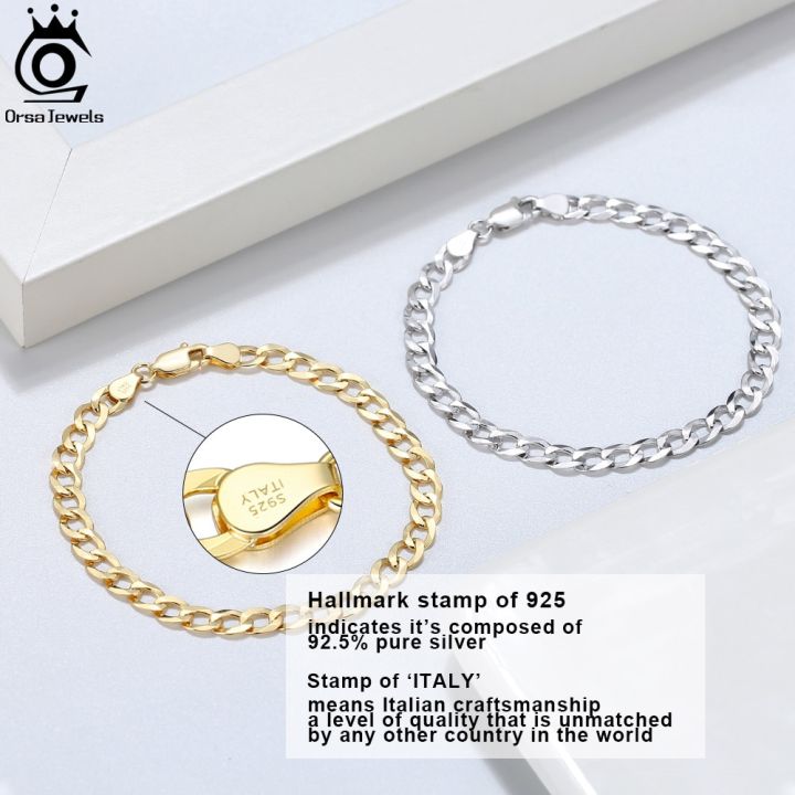 ORSA%20JEWELS%20925%20Sterling%20Silver%203mm%20Cuban%20Link%20Curb%20Chain%20Bracelet%2018K%20Gold%20Italian%20Cuban%20Bracelet%20Jewelry%20for%20Men%20Women%20SB123%20-%20Image%202