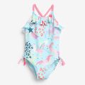1-5 Yrs Summer Baby Printing Swimsuit for Girls Skinny One-piece Beach Bikini Swimwear Cute Cartoon Kids Swimming Outfits. 