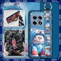Shockproof Ring Phone Case For OnePlus Ace3/1+12R Silicone Back Cover Lanyard Waterproof Fashion Design Wristband Cute.