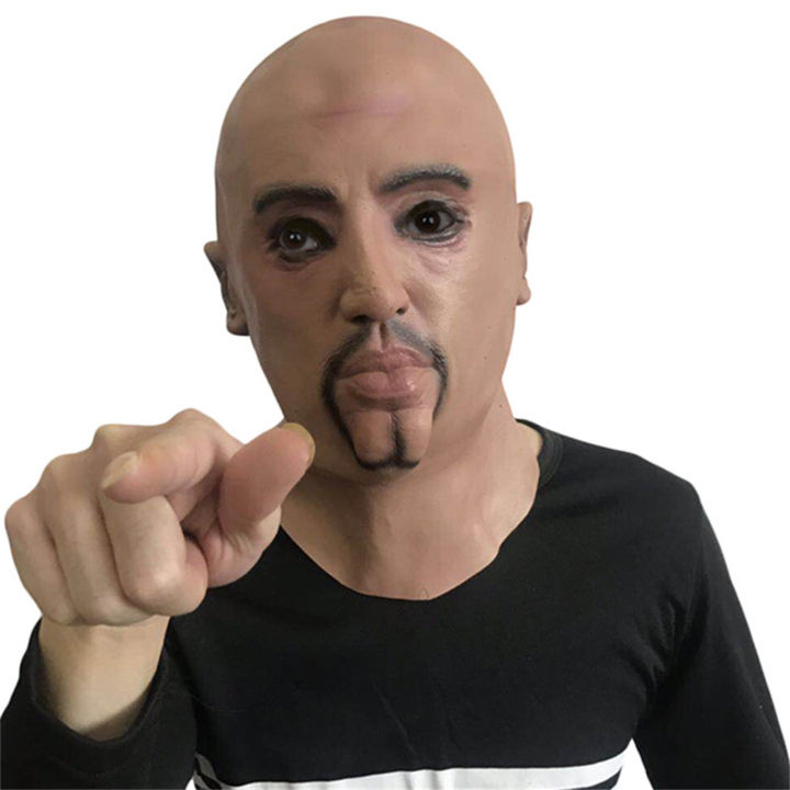 Unisex Gangster Bald Mask Horror Wrinkly Old Men Cosplay Bald Head Mask Halloween Party Carnival Funny Latex Mask Headgear