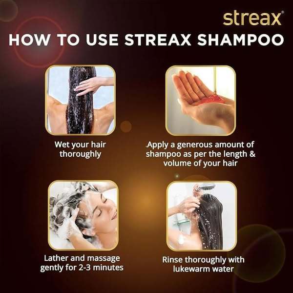 Streax Glossy Serum Shine Shampoo Paraben Free, 240 ml