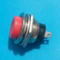 Round Shape 3A/125V SPST Red Panel Mounting Momentary 2 Pin Push Button Switch. 