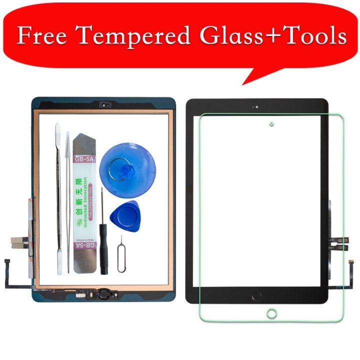 New For iPad 9.7 (2018 Version) 6 6th Gen A1893 A1954 Touch Screen Digitizer Glass With Home Button +Tools+Tempered Glass