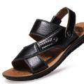 Summer Men Leather Sandals Classic Mens Shoes Beach Slippers Soft Sandals Male Roman Sandal Comfortable Outdoor Walking Footwear.
