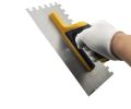 Rectangle Plastering Trowel With TPR+PVC Handle Notched Trowel. 