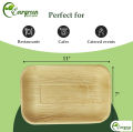 Areca Leaf 10x6 Inch Disposable Bamboo Plates 6 Pcs Like Party Pack Compostable and Biodegradable - Better than Plastic and Paper.