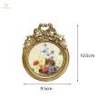 Antique Photo Frame Round Tabletop Wall Hanging for Wedding Home Decoration. 