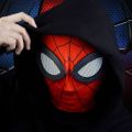 Superhero Mask Miles Spiderman Mask Peter Parker Halloween Cosplay Costume Mask Spandex Fabric Material.