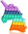 Multipurpose 1 pcs Rainbow Pop it Fidget Toy, Bubble Sensory Toy for Kids and Adults, Stress Reliever, 4 different Shapes Poppers-Heart, Circle, Octagon, Square Pressure Reliving (Any Design).
