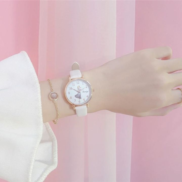J047%20Cute%20girly%20watch%20Korean%20version%20simple%20literature%20and%20art%20small%20fresh%20white%20with%20ins%20girls%20junior%20high%20school%20students%20Japanese%20cherry%20blossom%20powder%20-%20Image%206
