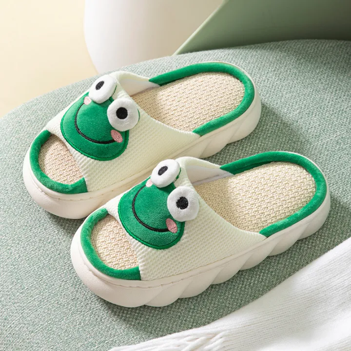 %E3%80%90Good-Love%20Store%E3%80%91%EF%BC%88NEW%EF%BC%89Cross-Border%20Home%20Linen%20Slippers%20Female%20Korean%20Cute%20Frog%20Floor%20Slippers%20Thick%20Indoor%20Residential%20Sandals%20and%20Slippers%20Summer%20-%20Image%202