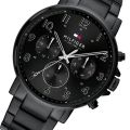 TOMMY HILFIGER 1710383 Black Stainless Steel Chronograph Watch For Men - Black. 