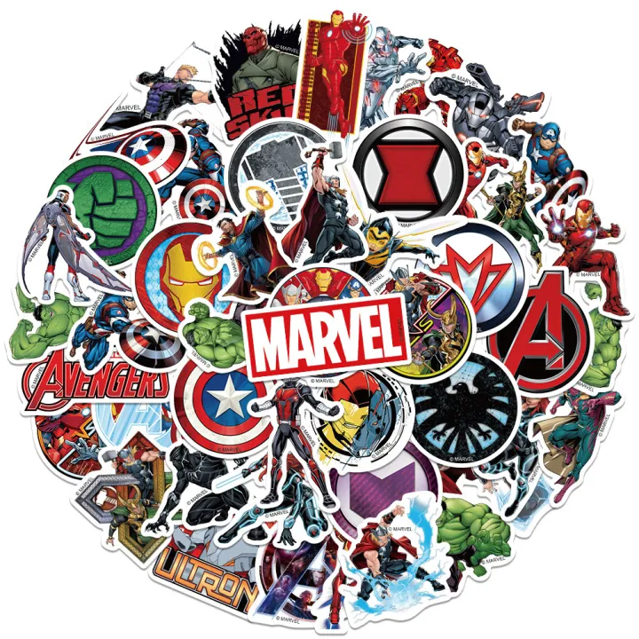 10/30/50/100pcs%20Disney%20Marvel%20The%20Avengers%20Superhero%20Stickers%20Decals%20Laptop%20Motorcycle%20Phone%20Car%20Waterproof%20Sticker%20Kids%20Toy%20-%20Image%202