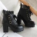 ◎New Style◎Fashion Winter Lace Pure Color High-Heeled Women Ankle Boots Party Shoes. 