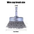 4 Pcs Wire Cup Brush Set, Wire Brush for Drill 1/4 Inch Arbor. 