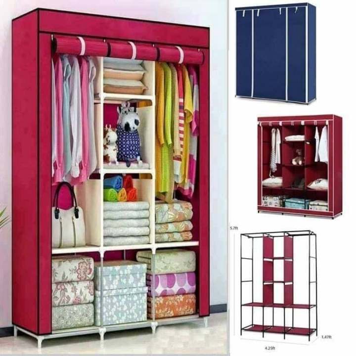 Novel%20And%20Portable%20Fabric%20Connectable%20Foldable%20Clothes%20Closet%20Wardrobe%20Storage%20Rack%20Organizer%20Cabinet%20Cupboard%203%20Door%20Wardrobe%20Shrinking%20Clothes%20-%20Image%206