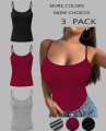 3 Pices Any Color Premium Quality Active Basic Women's Seamless Tank Tops Inner Wear / Best Choice of Ladies & Girls / Summer Wear / Stylish & Sexy Look / Bra Tops for Women.