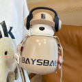 New Smart Earphone Bear Food Grade 316 Stainless Steel High Appearance Straw Student Children's Water Pot Insulation Cup. 