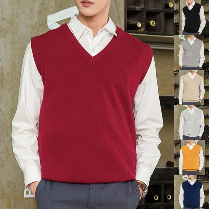 Men%20Knitted%20Vest%20Wear-resistant%20Men%20Solid%20Color%20V-neck%20Pullover%20Waistcoat%20-%20Image%206