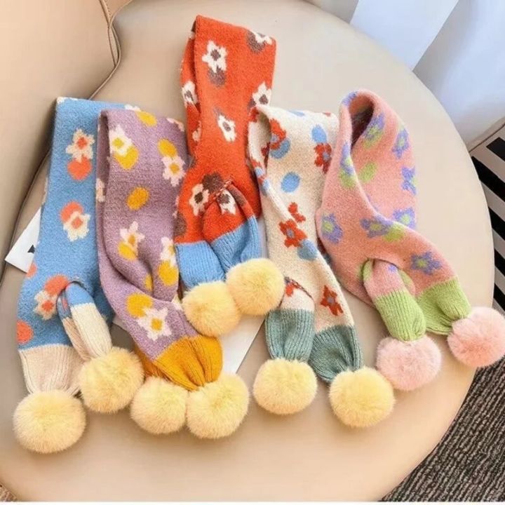 1-7Years%20scarf%20children%20Autumn%20Winter%20Toddler%20Boys%20Girls%20Pompom%20Cross%20Knitting%20Wool%20Scarves%20Baby%20Neck%20warmer%20Cartoon%20Warm%20Scarfs%20-%20Image%203