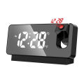 USB LED Mirror Projection Alarm Clock  Digital Snooze Rotated Display. 