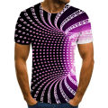 Hot sale summer new style vortex men's 3d t-shirt printed pop flower funny men's shirt O-neck everyday short-sleeved Harajuku.