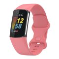 For Fitbit Charge 6 Solid Color Butterfly Buckle Silicone Watch Band L Size. 
