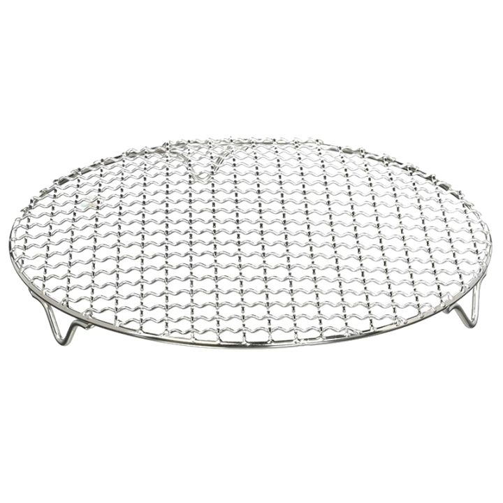 304%20Stainless%20Multipurpose%20Steel%20Round%20Grill%20Net%20with%20Foot%20Barbecue%20Rack%20Steam%20Baking%20Rack%20Camping%20Outdoor%20BBQ%20Meshes%20-%20Image%202