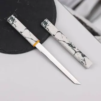 Japanese%20Style%20Marble%20Pattern%20Tanto%20Knife%20with%20Scabbard%20-%20Image%202