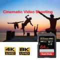 SanDisk U3 4K 6K 8K UHD Video C10 V30 V60 V90 Memory Card SD Card Extreme PRO SDHC SDXC sd Card UHS-I UHS-II for 1080P 3D Camera.