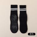 New Solid Color Striped Mid-calf Yoga Pilates Socks for Women Cotton Breathable Non-slip Fitness Dance Floor Socks Sport Socks.