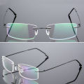 Rimless Myopia Glasses Prescription -0.5 to -8.0 Women Men Metal Frame Blue Ray Proof Chameleon Lenses For Shortsighted F085.