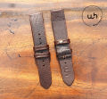 New Leather Watchband Wrist Strap 20mm 22mm 24mm With Silver Stainless Steel Buckle.