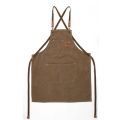 Unisex Canvas Bib Leather Chef Kitchen Apron Barista Bartender Pockets Apron Home Barber Coffee Restaurant Garden Pinafore. 
