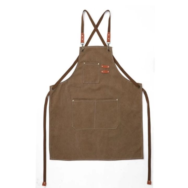 Unisex%20Canvas%20Bib%20Leather%20Chef%20Kitchen%20Apron%20Barista%20Bartender%20Pockets%20Apron%20Home%20Barber%20Coffee%20Restaurant%20Garden%20Pinafore%20-%20Image%205