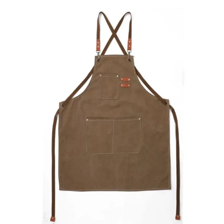 Unisex%20Canvas%20Bib%20Leather%20Chef%20Kitchen%20Apron%20Barista%20Bartender%20Pockets%20Apron%20Home%20Barber%20Coffee%20Restaurant%20Garden%20Pinafore%20-%20Image%204