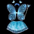 4Pcs/set Fairy Princess Kids Baby Girl Photo Costume Butterfly Wing Wand Headband Tutu Skirt Costume Clothes Set.