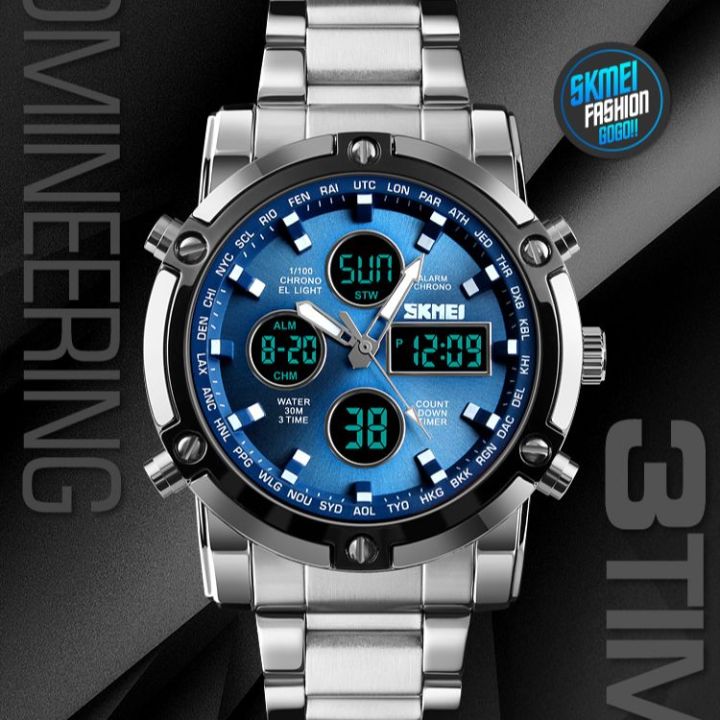 Versatile -Choice and Remark -SKMEI Fashionable Quartz Dual Display Watch 1389- Avant-garde Qualityful - Easy To care and Longive